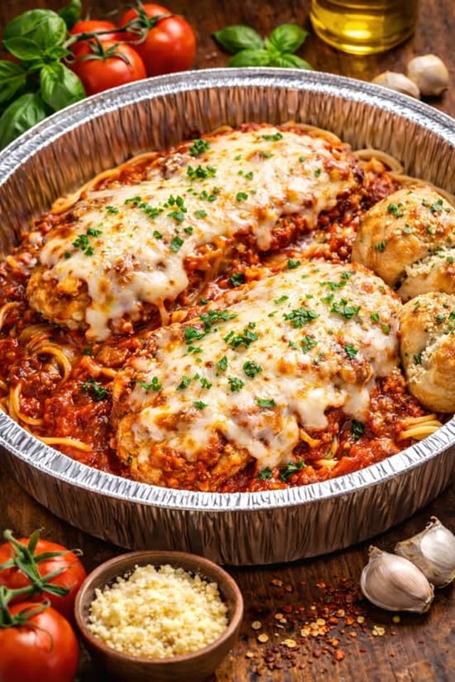 14" Chicken Parmigiana Pie.