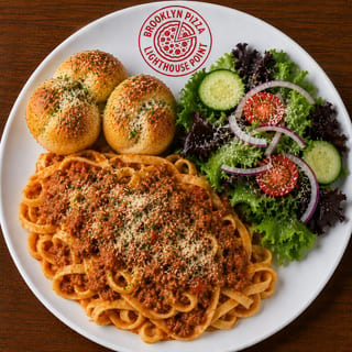 Lunch Pasta Bolognese (2 Garlic Knots + Side Salad)