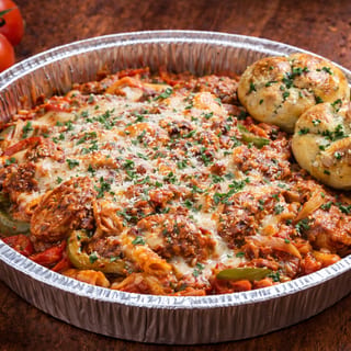 Sausage , Peppers & onions Parmigiana